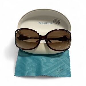 Emilio Pucci Tortoise Shell Sunglasses women 608S round Brown 60 16 125